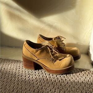 Candie's Tan Heeled Lace-Up Boots